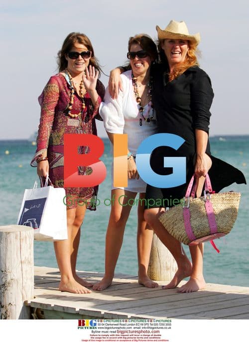 Duchess of York and Daughters at Saint Tropez Beach