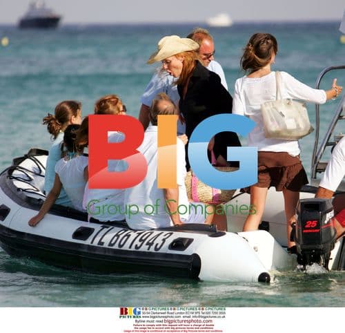 Sarah Ferguson and Daughters at Saint Tropez Beach