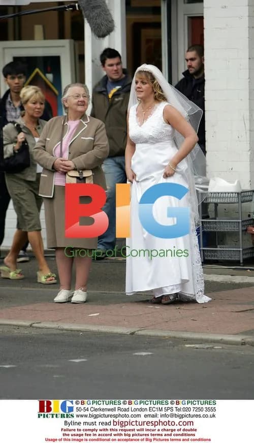 Sally Lindsay filming Coronation Street