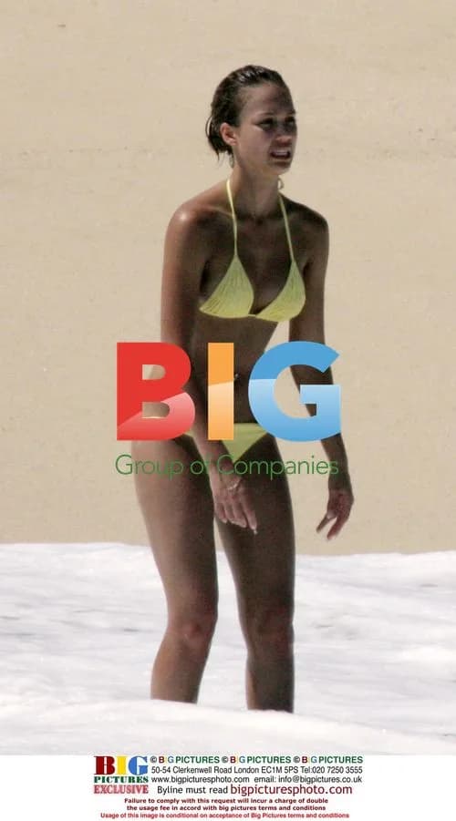 Jessica Alba in Yellow Bikini with Boyfriend