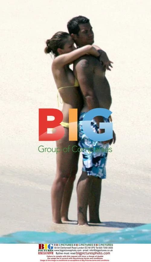 Jessica Alba in Yellow Bikini with Boyfriend
