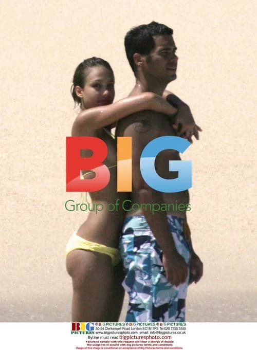 Jessica Alba in Yellow Bikini with Boyfriend