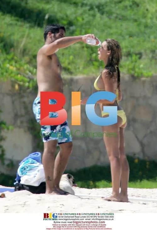 Jessica Alba in Yellow Bikini with Boyfriend Cash Warren