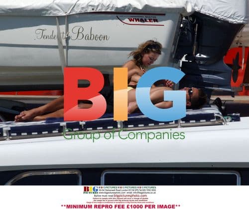 Charlotte Church and Gavin Henson on boat in Spain