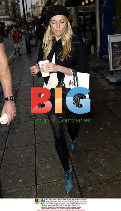 Sienna Miller Arrives at Wyndham's Theatre