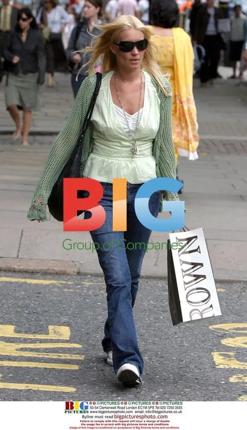 Denise Van Outen shopping in London