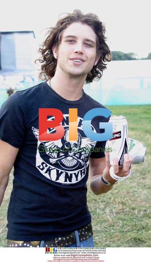 Nick Atkinson of Rooster Backstage at V Festival