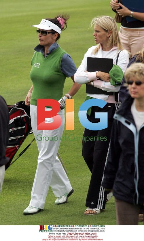 Catherine Zeta Jones and Anna Walker at Celebrity Golf