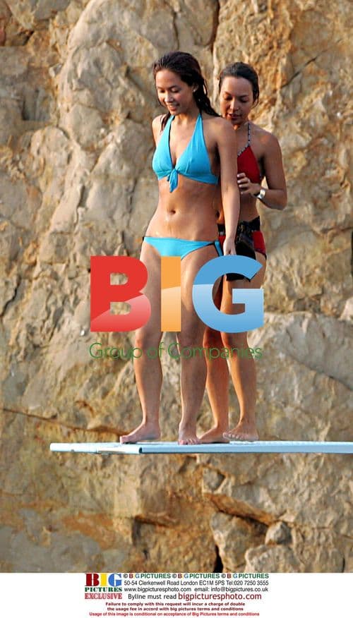 Myleene Klass on yacht in France