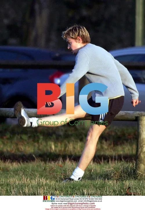 Euan Blair plays football with mates in Paris