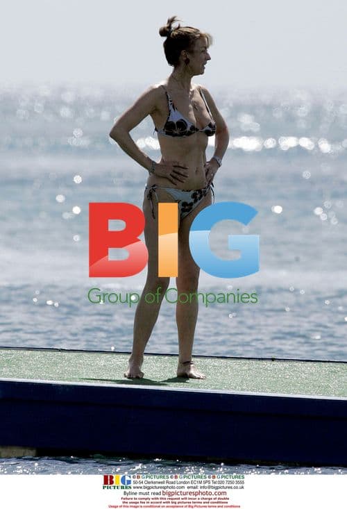 Sharon Maughan Meditates on Beach