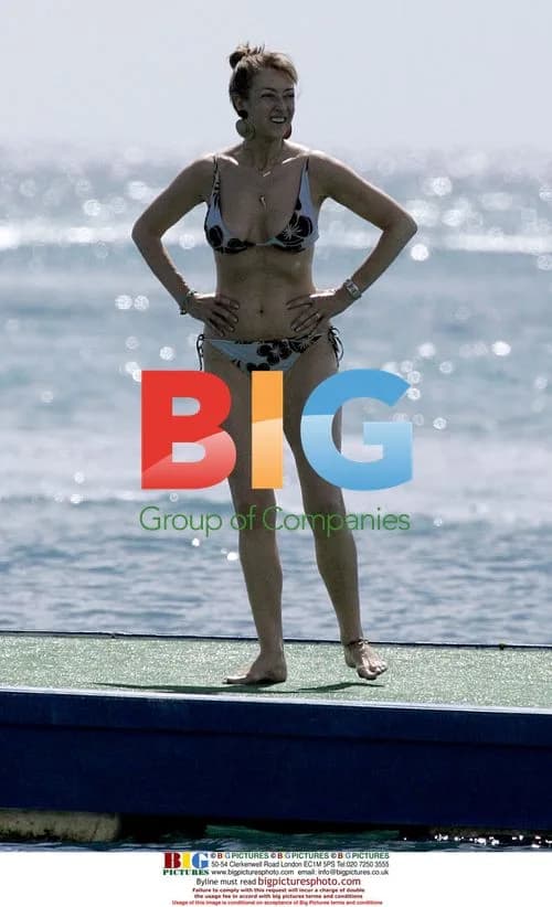 Sharon Maughan Stretches on Family Holiday