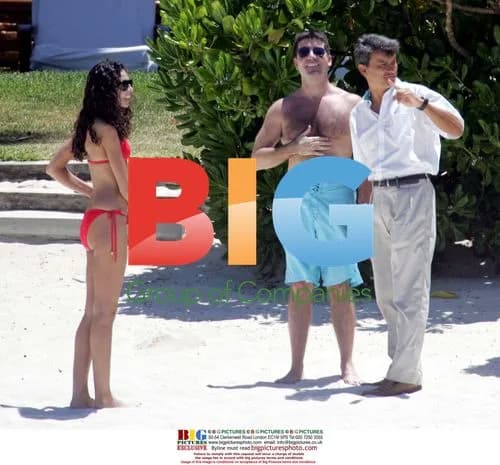 Simon Cowell and Terri Seymour on Caribbean Beach