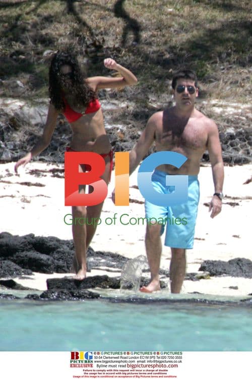 Simon Cowell and Terri Seymour on Caribbean Beach