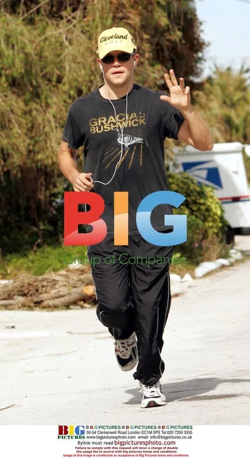 Matt Damon Jogs in Miami