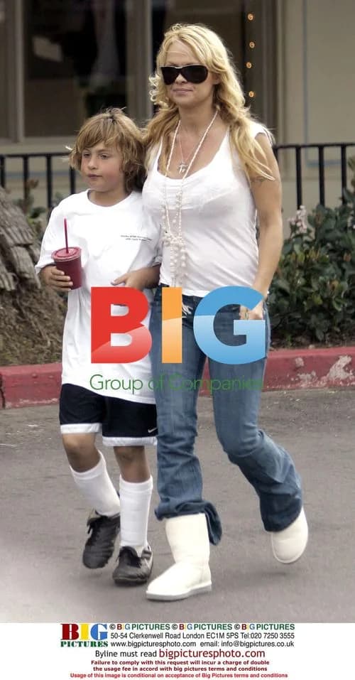 Pamela Anderson with kids in Malibu