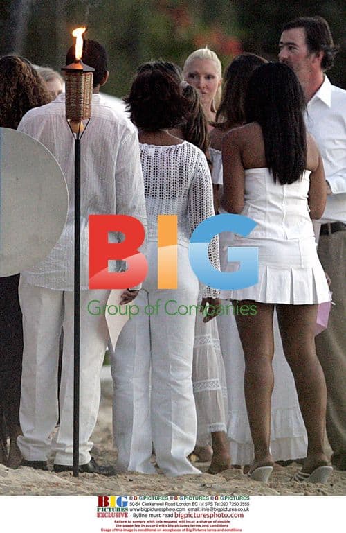 Caprice and Brian Lara at Christening