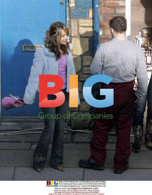 Samia Ghadie and Alan Hallsall on Coronation Street set