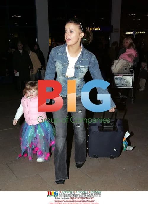 Kerry Katona with Daughters at Airport