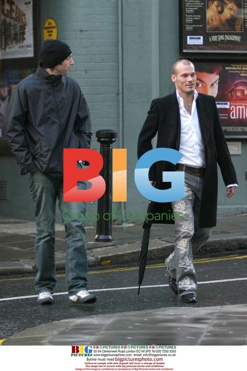 Arsenal stars Fredrick Ljungberg and Rami Shaaban leaving cinema