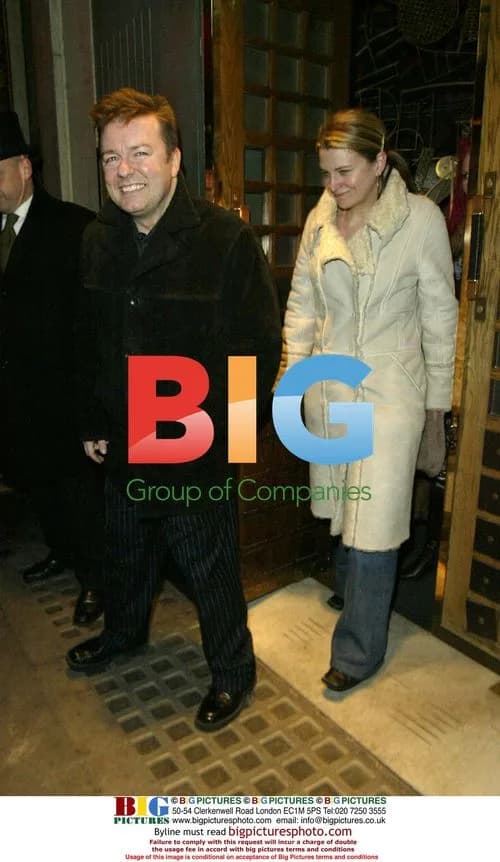 Ricky Gervais and partner leave The Ivy, London
