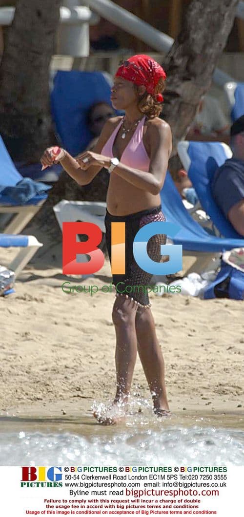 Whitney Houston on Barbados Holiday
