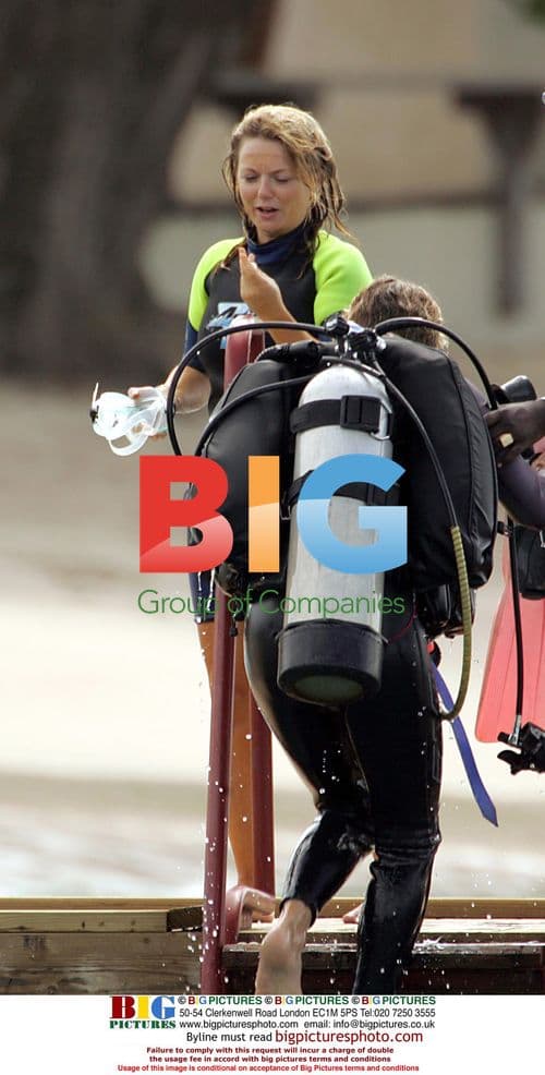 Geri Halliwell Goes Scuba Diving in Caribbean