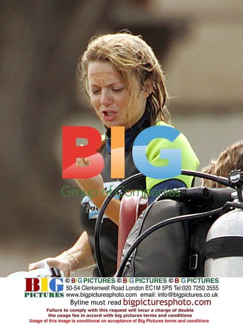 Geri Halliwell Scuba Diving in Caribbean