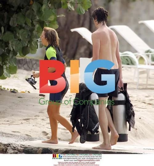 Geri Halliwell Scuba Diving in Mustique
