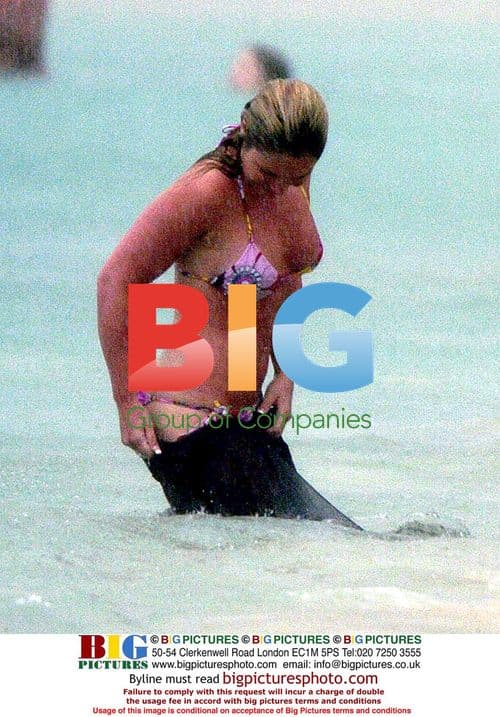 Singer Heidi Range on Beach in Barbados