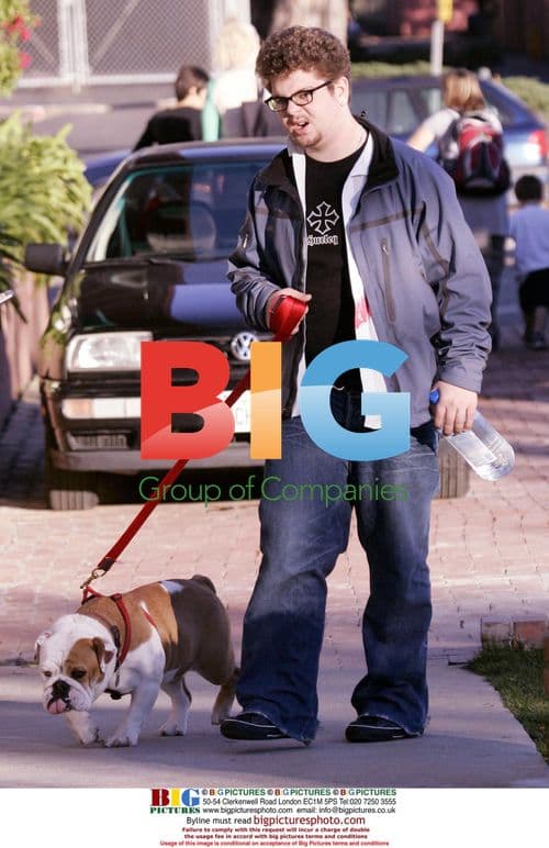 Jack Osbourne walks dog Lola in Malibu