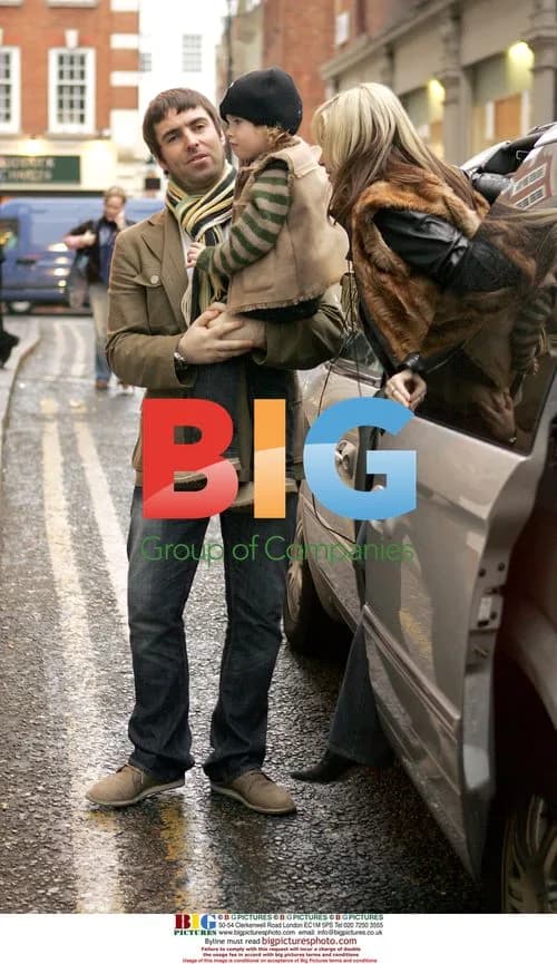 Liam Gallagher with son and partner