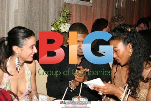 Usher and Ananda Lewis at 2005 Golden Globe Awards Miramax Party