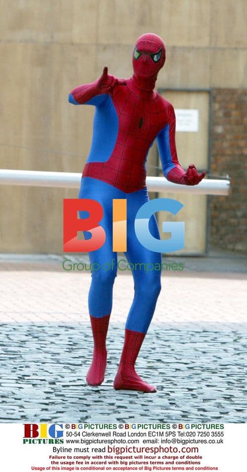 Spiderman on Coronation Street set