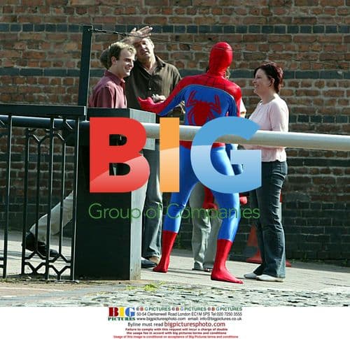 Spider-man on Coronation Street set