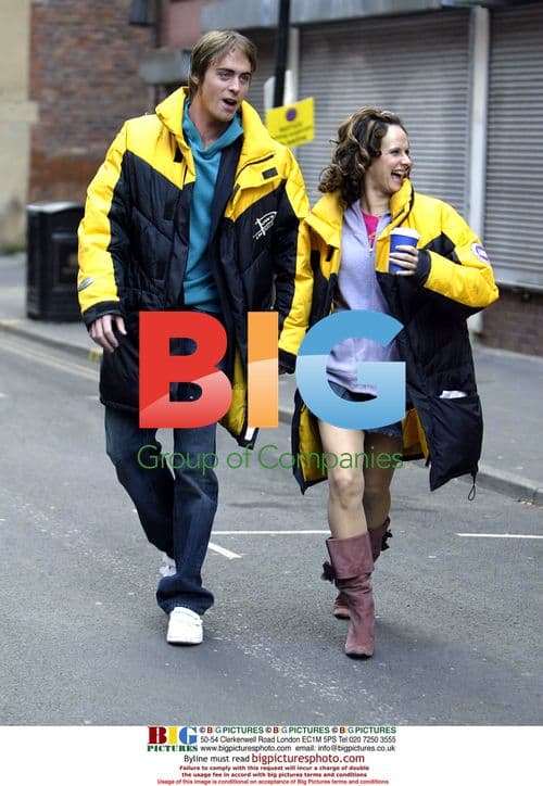 James Murray and Sian Reeves on set of 'Cutting It'