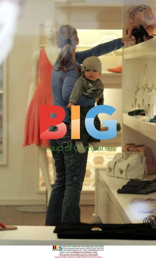 Footballer Jamie Redknapp and family shopping