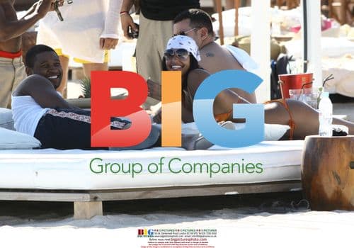 Usher and Girlfriend on Beach