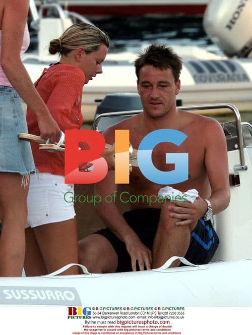 John Terry on Roman Abramovic's yacht in Corsica