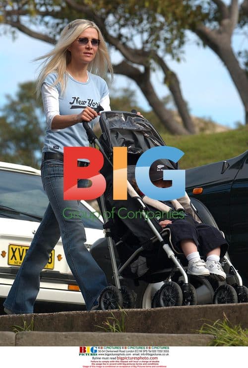 Danielle Spencer and Son Charlie Stroll in Sydney