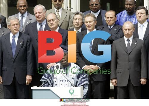 Olusegun Obasanjo addressing media at G8 Summit