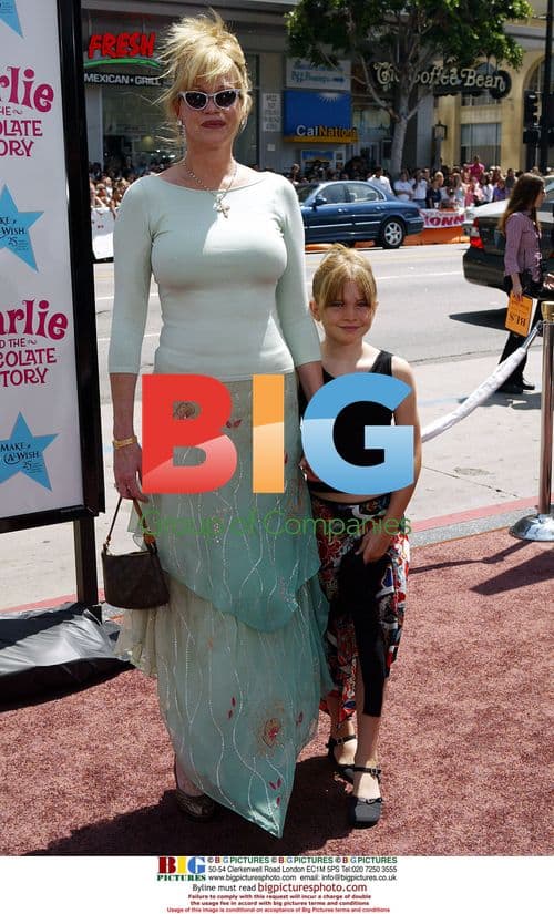 Melanie Griffith and daughter at 'Charlie and Chocolate Factory' premiere