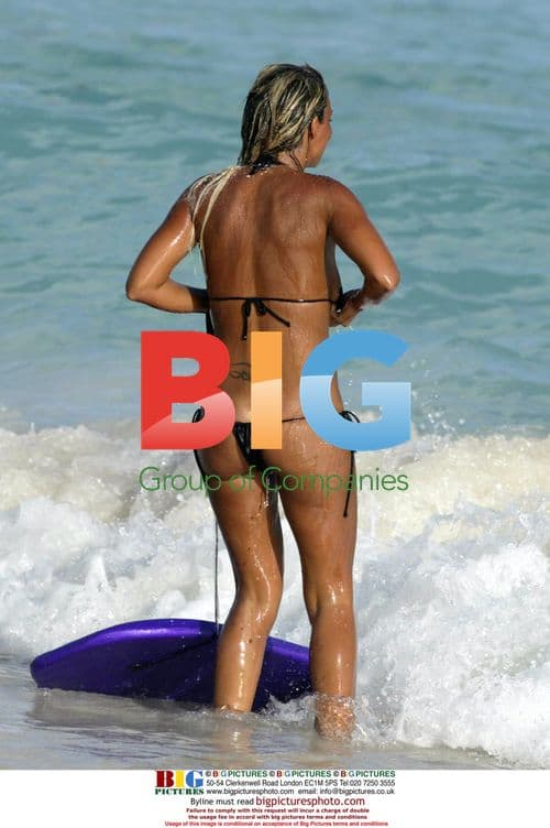 Jodie Marsh Body Boarding in Barbados