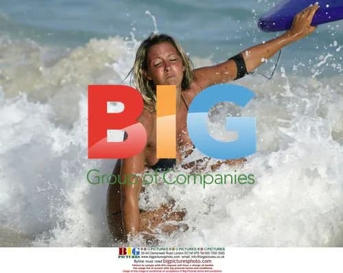 Jodie Marsh Body Boarding in Barbados