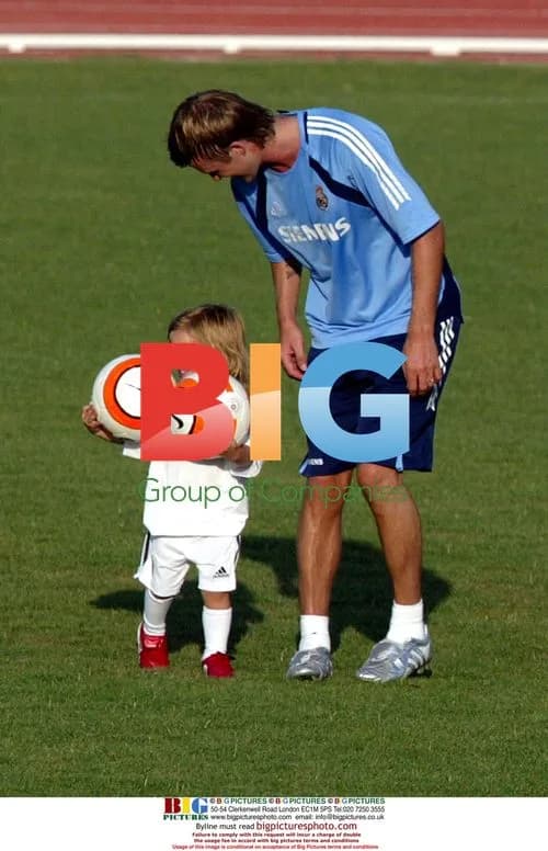 David Beckham with sons on Real training ground