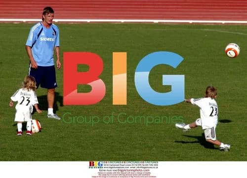 Beckham Shares Skills with Sons
