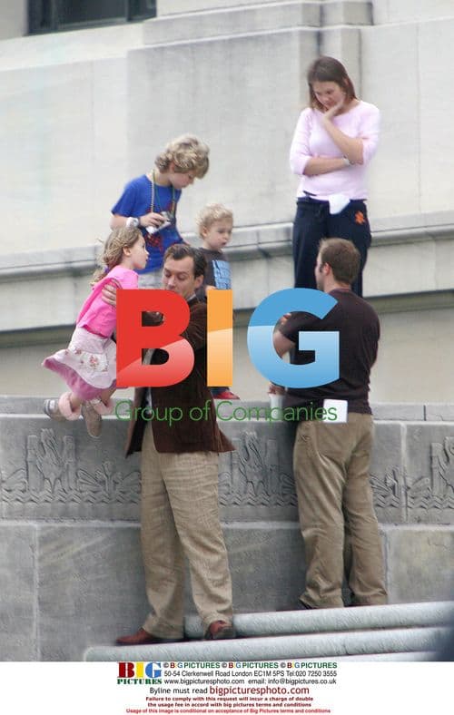 Jude Law with kids on film set