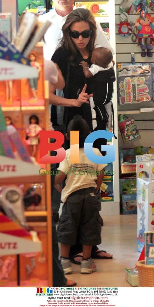 Angelina Jolie with Kids at Malibu Toy Shop