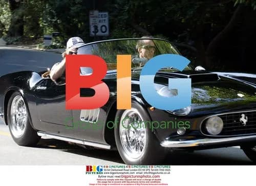Nicolas Cage Drives Classic Convertible in Beverly Hills