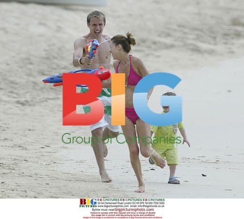 Phil Neville and Family on Barbados Beach